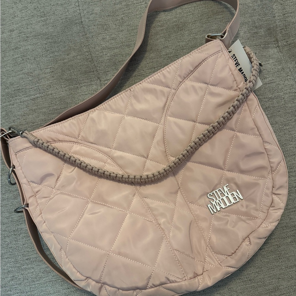 Steve Madden large Blush Quilted Shoulder Bag NEW